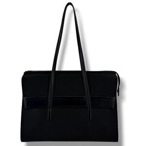 Tumi Alpha Briefcase Bag With Over The Shoulder Handels Solid Black 43010D3